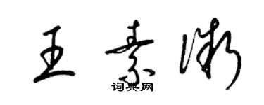 梁锦英王素微草书个性签名怎么写