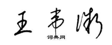 梁锦英王韦微草书个性签名怎么写