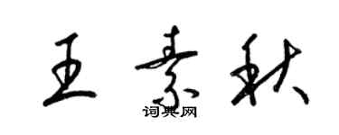 梁锦英王素秋草书个性签名怎么写