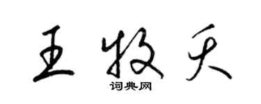 梁锦英王牧夭草书个性签名怎么写