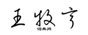 梁锦英王牧亨草书个性签名怎么写