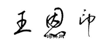 梁锦英王恩印草书个性签名怎么写