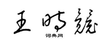 梁锦英王时竞草书个性签名怎么写