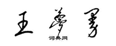 梁锦英王梦曼草书个性签名怎么写