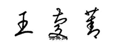 梁锦英王庆菁草书个性签名怎么写