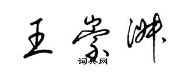 梁锦英王崇淑草书个性签名怎么写