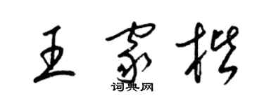 梁锦英王家楷草书个性签名怎么写