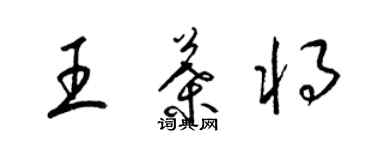 梁锦英王叶将草书个性签名怎么写