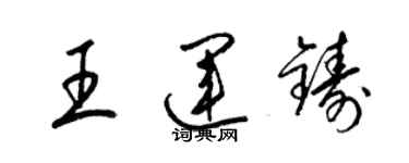 梁锦英王运铸草书个性签名怎么写