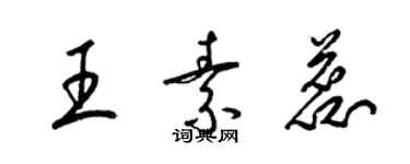 梁锦英王素蕊草书个性签名怎么写