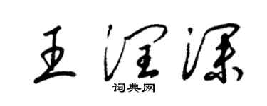 梁锦英王润深草书个性签名怎么写