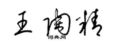 梁锦英王陶精草书个性签名怎么写
