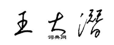 梁锦英王大潜草书个性签名怎么写