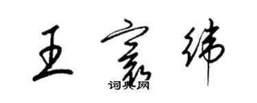 梁锦英王寰纬草书个性签名怎么写