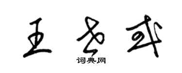 梁锦英王世或草书个性签名怎么写