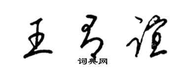 梁锦英王有谊草书个性签名怎么写