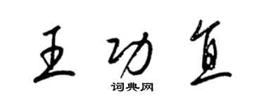梁锦英王功直草书个性签名怎么写