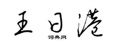 梁锦英王日港草书个性签名怎么写