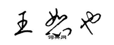 梁锦英王恕也草书个性签名怎么写