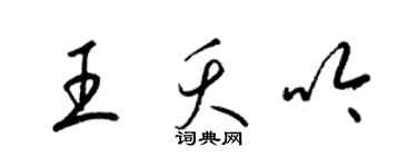 梁锦英王夭吟草书个性签名怎么写