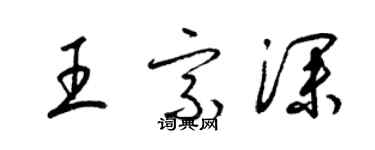梁锦英王宗深草书个性签名怎么写