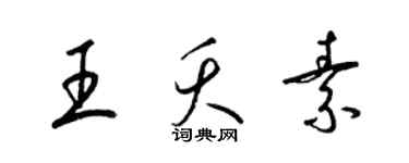 梁锦英王夭素草书个性签名怎么写