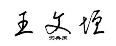 梁锦英王文垣草书个性签名怎么写