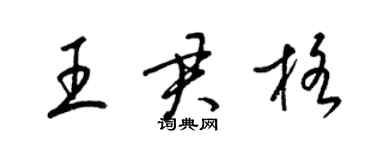 梁锦英王君格草书个性签名怎么写