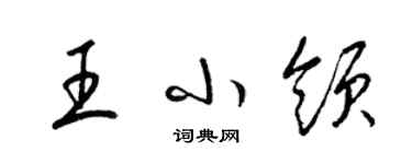 梁锦英王小领草书个性签名怎么写