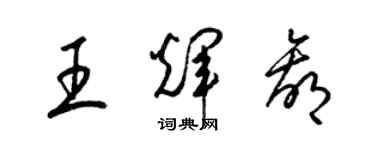 梁锦英王辉赢草书个性签名怎么写