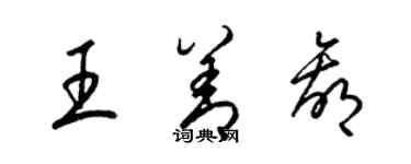 梁锦英王善赢草书个性签名怎么写