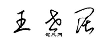 梁锦英王世阔草书个性签名怎么写