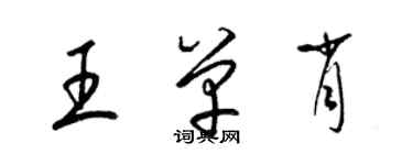梁锦英王单肖草书个性签名怎么写
