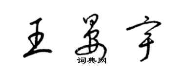 梁锦英王晏宇草书个性签名怎么写