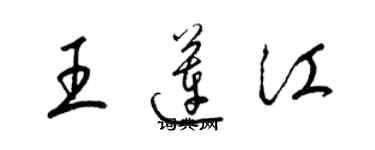 梁锦英王莲江草书个性签名怎么写