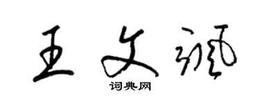 梁锦英王文飒草书个性签名怎么写