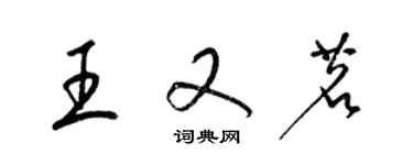 梁锦英王又茗草书个性签名怎么写
