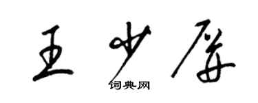 梁锦英王少屏草书个性签名怎么写