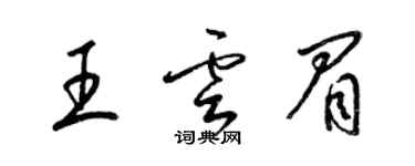 梁锦英王云眉草书个性签名怎么写