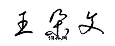 梁锦英王朵文草书个性签名怎么写