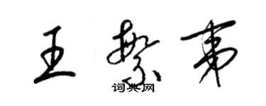 梁锦英王繁夷草书个性签名怎么写