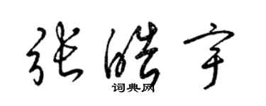 梁锦英张皓宇草书个性签名怎么写
