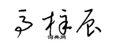 梁锦英马梓辰草书个性签名怎么写