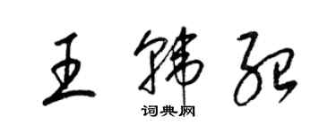 梁锦英王韩绍草书个性签名怎么写