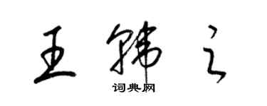 梁锦英王韩之草书个性签名怎么写