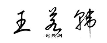 梁锦英王若韩草书个性签名怎么写