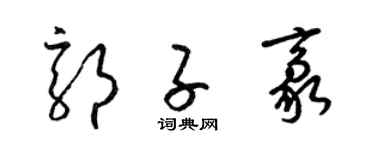 梁锦英郭子豪草书个性签名怎么写