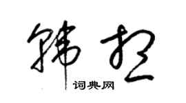 梁锦英韩想草书个性签名怎么写