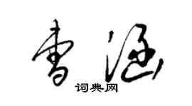 梁锦英曹涵草书个性签名怎么写