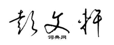梁锦英彭文轩草书个性签名怎么写